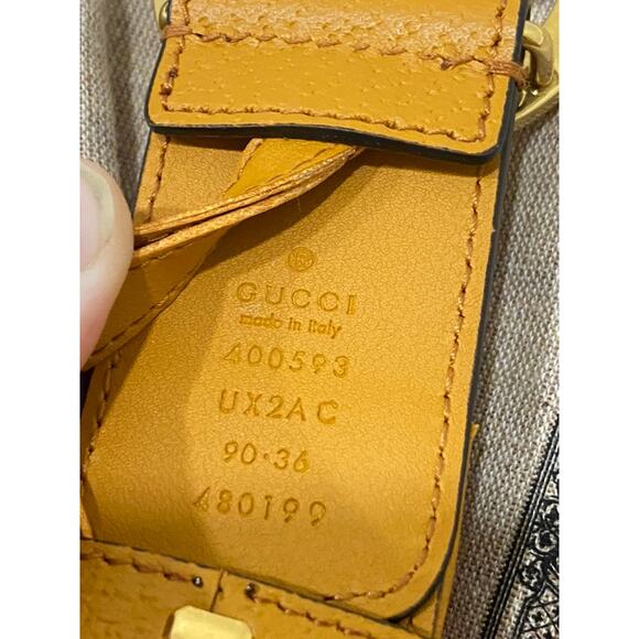 Gucci GG Marmont G Print Raffia Straw Wide Belt 90 Tan Pink Yellow - Picture 9 of 16